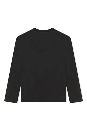 black cotton tshirt LANVIN KIDS | N3014409B